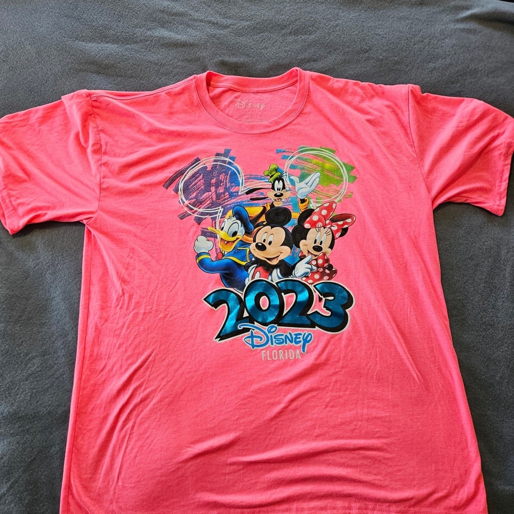 Disney Florida 2023‎ T-Shirt Mickey Mouse & Friends Coral Pink XL